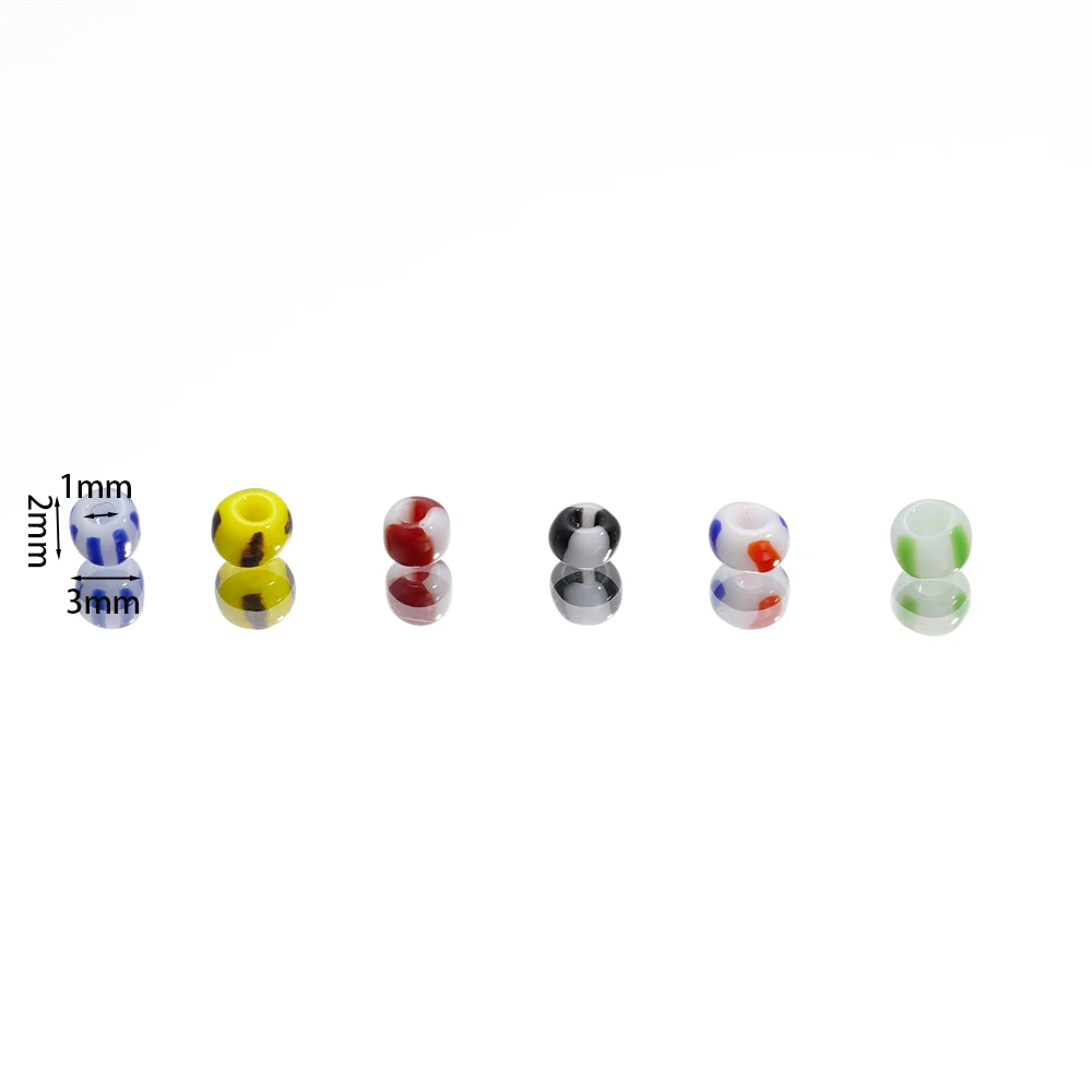 10g/Lot 3mm Colorful Czech Glass Seed Beads Charm Stripe Round Spacer Bead for DIY Bracelet Necklace Jewelry Making Accessories