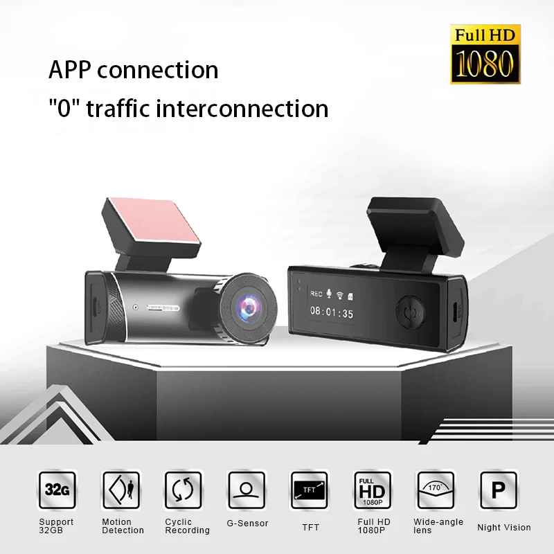 Dash Cam 1080P Ultra car DVR  WIFI connection HD Metal driving Record phone connection APP live Video recorder