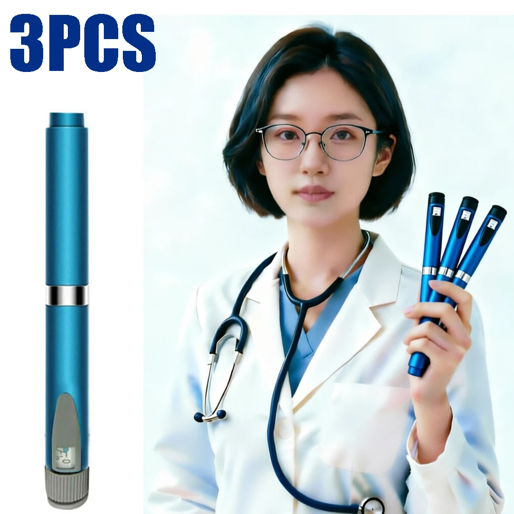 

Набор из 3 светло-голубых волшебных ручек для удаления морщин на лице, стерильные картриджи, расходные материалы, прибор для омоложения кожи