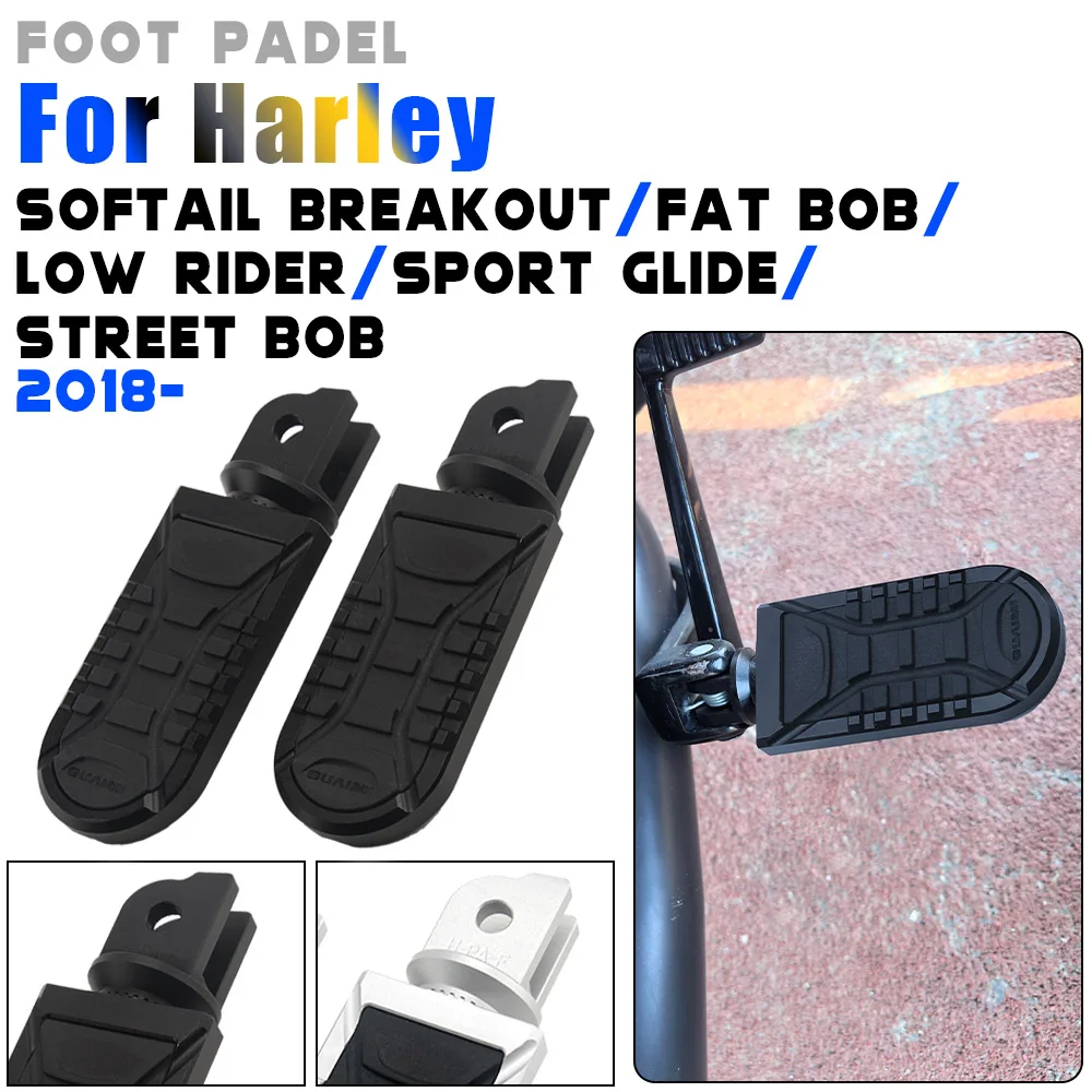 For Harley Softail Street Bob FXBB Low Rider ST FXLRST Breakout 114 FXBRS Front Foot Pegs Footpegs Motorcycle Foot Rests Pedals