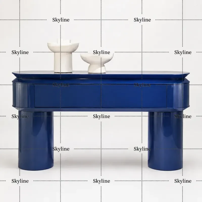 Klein Blue Arc Entrance Cabinet Modern Simple Entryway Table End View Console Living Room Wall Mounted Storage Locker