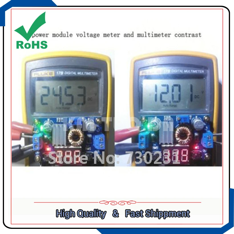 Free Shipping 5A DC-DC Adjustable Step-down Module + A Voltmeter Efficiency With Free Pillars module