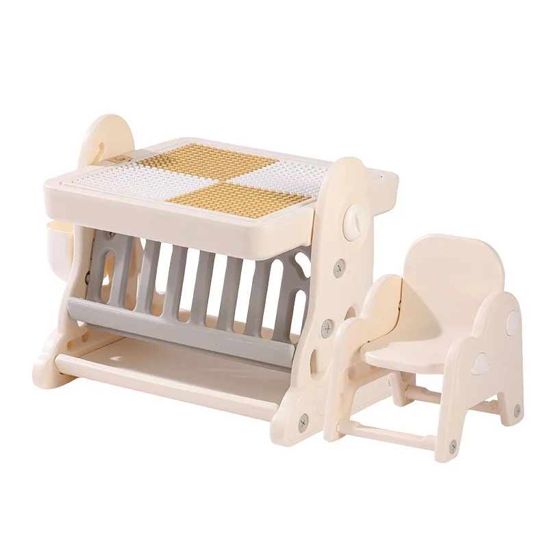 

Multi-functional Building Block Table Children Drawing Board Toy Table with Chair Puzzle Kids Building Block Game Desk Toys