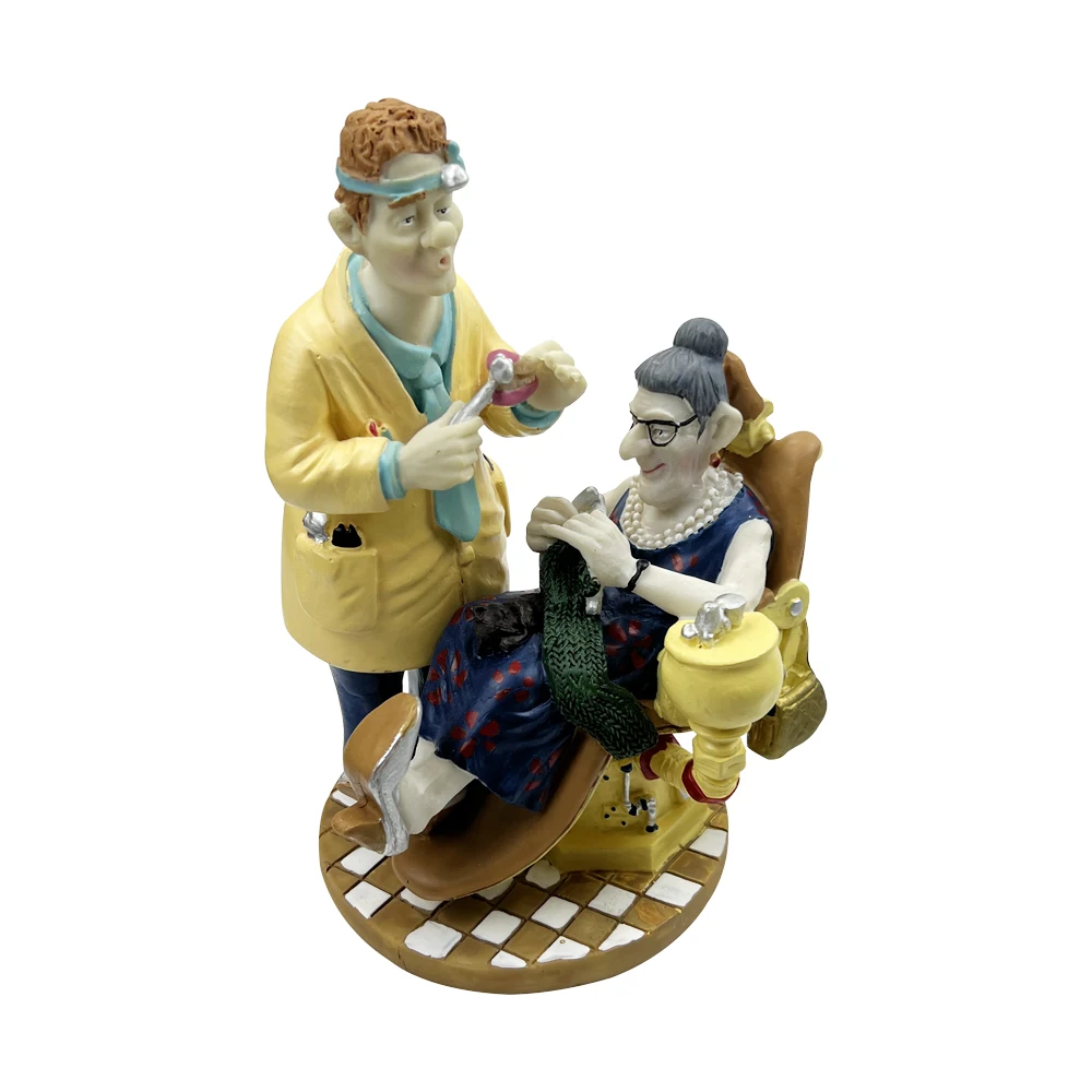 Dentist Work Sculpture Creative Granny Dental Sculpture Suitable For Dental Clinic Table Decoration Desk Decoration Dentist Gift