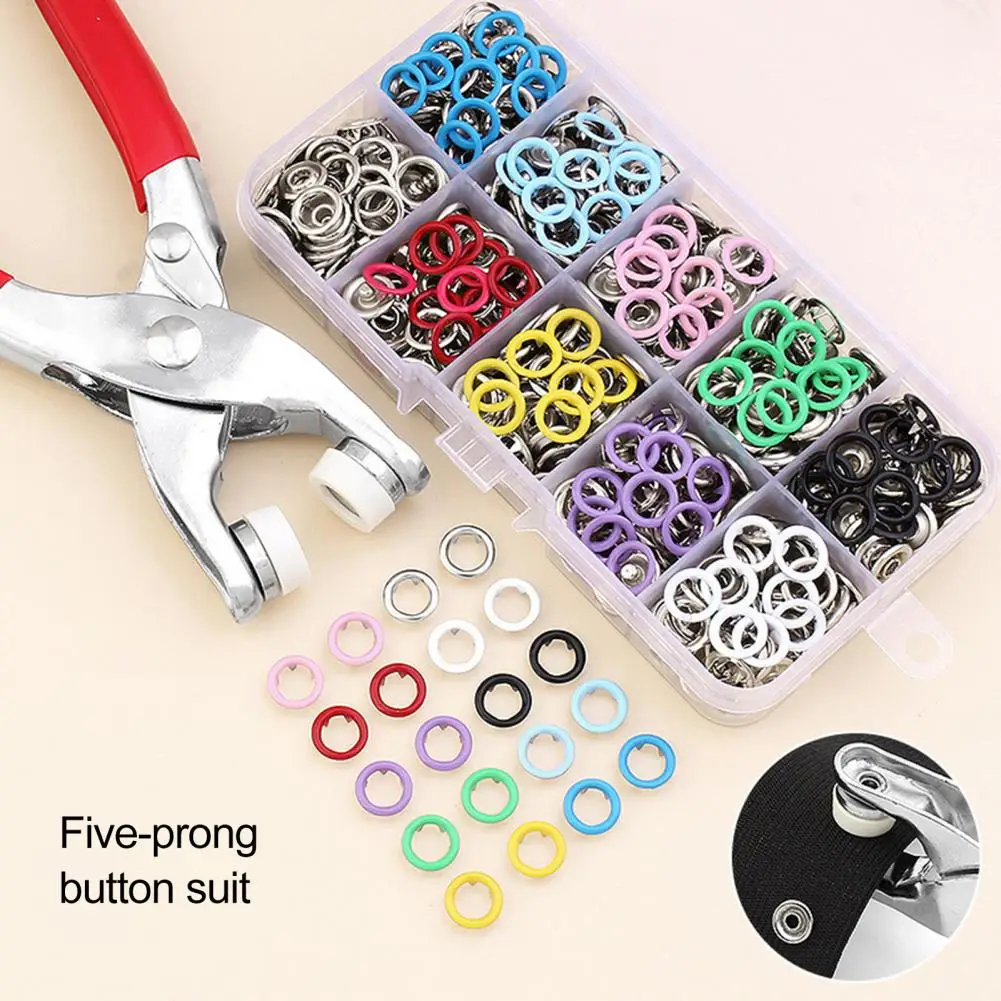 1 Set Metal Snap Button Kit with Fastener Pliers Press Tool DIY Crafts Garments Clothes Sewing Button Snap Fastener Replacement