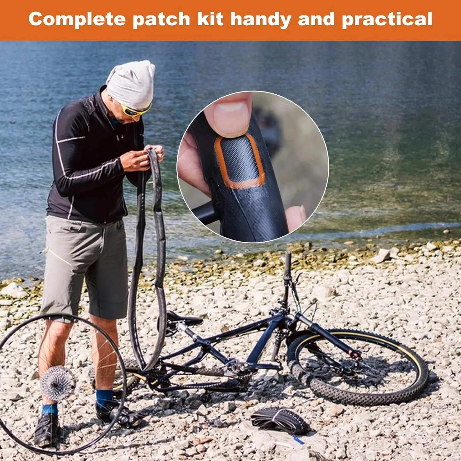 طقم تصليح إطارات الدراجة مكون من 108 قطعة، طقم تصليح الإطارات للدراجات النارية والمركبات على الطرق الوعرة طقم أدوات إصلاح غرفة الهواء للإطارات الداخلية #5