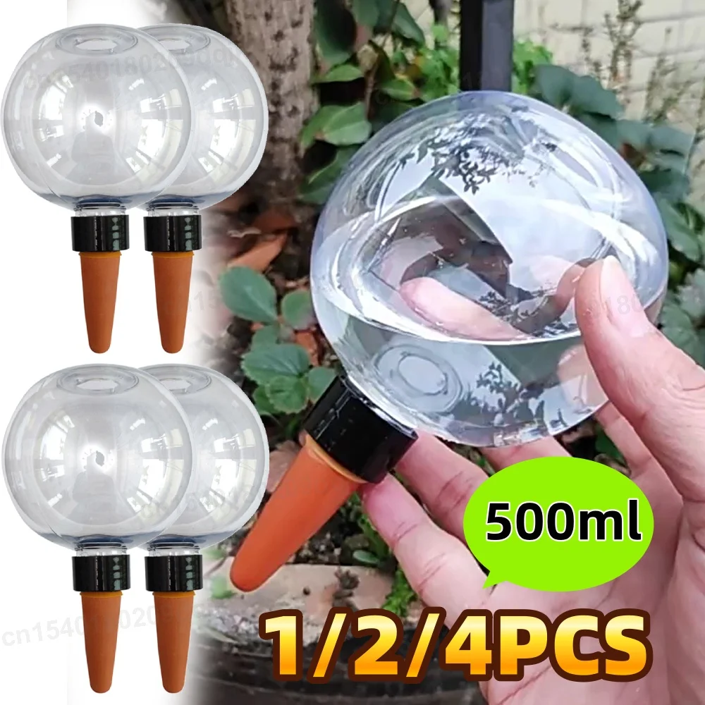 

1/2/4Pcs Automatic Plant Watering Bulbs 500ml Glass Globes Planter Insert Effortless Self Watering Device Drip Irrigation System
