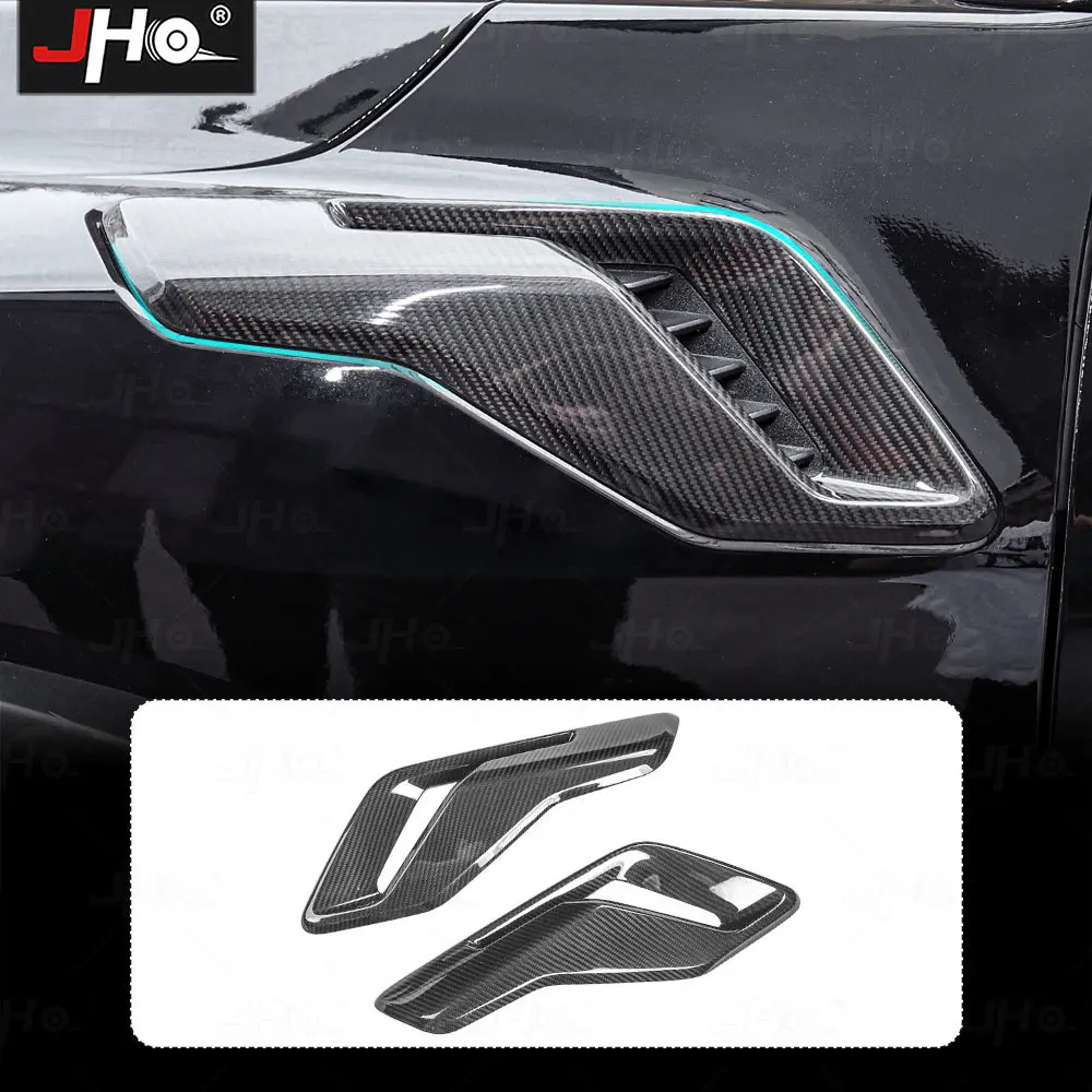 JHO Real Carbon Fiber Fender Side Vent Trim For Ford F-150 Raptor 2022-2023 Exterior Body Styling Protective Accessories