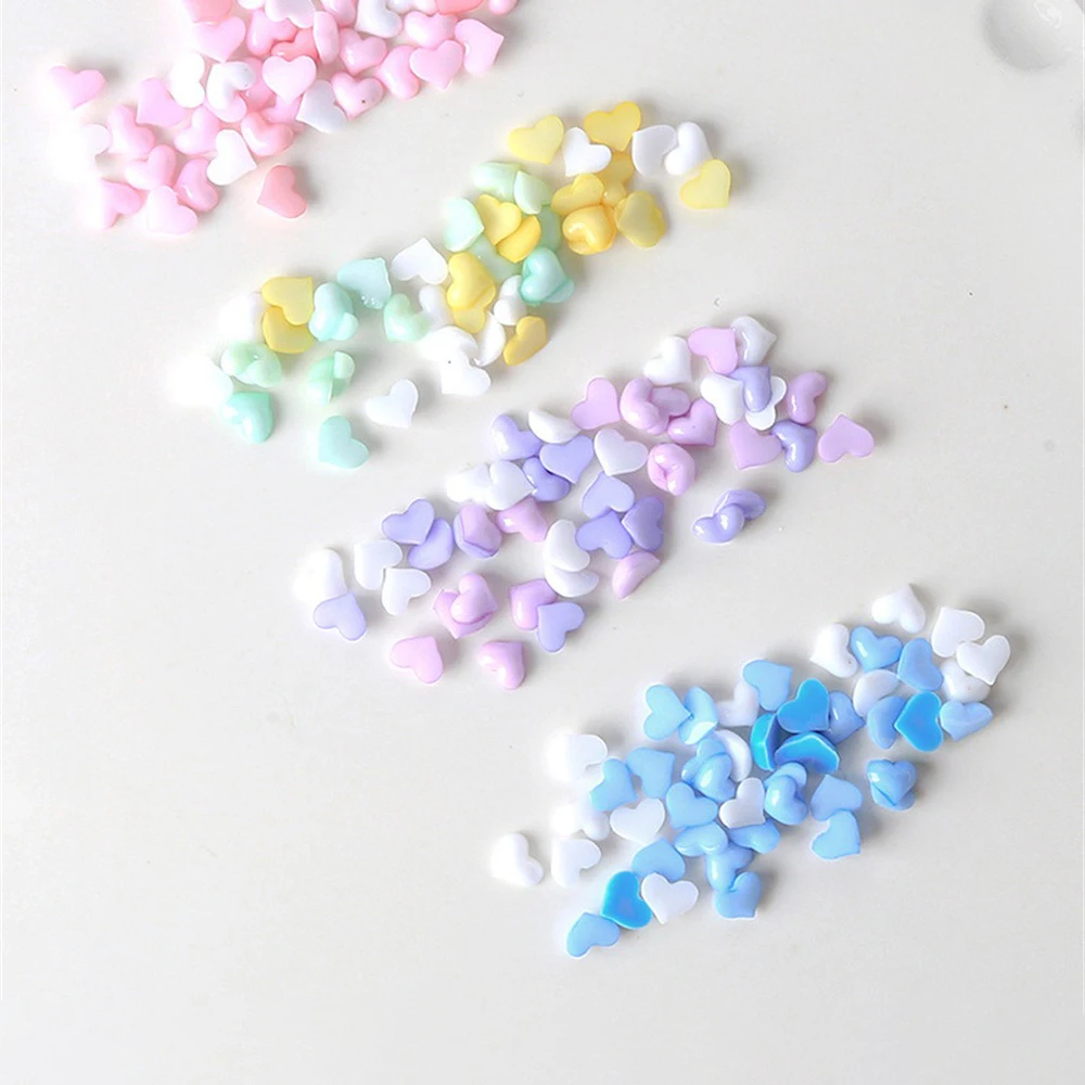 สติกเกอร์ติดเล็บ aksesoris Resin การ์ตูนสีลูกกวาดน่ารักการทำเล็บสีสม่ำเสมอเพื่อสุขภาพความรักไม่ซีดจางง่าย