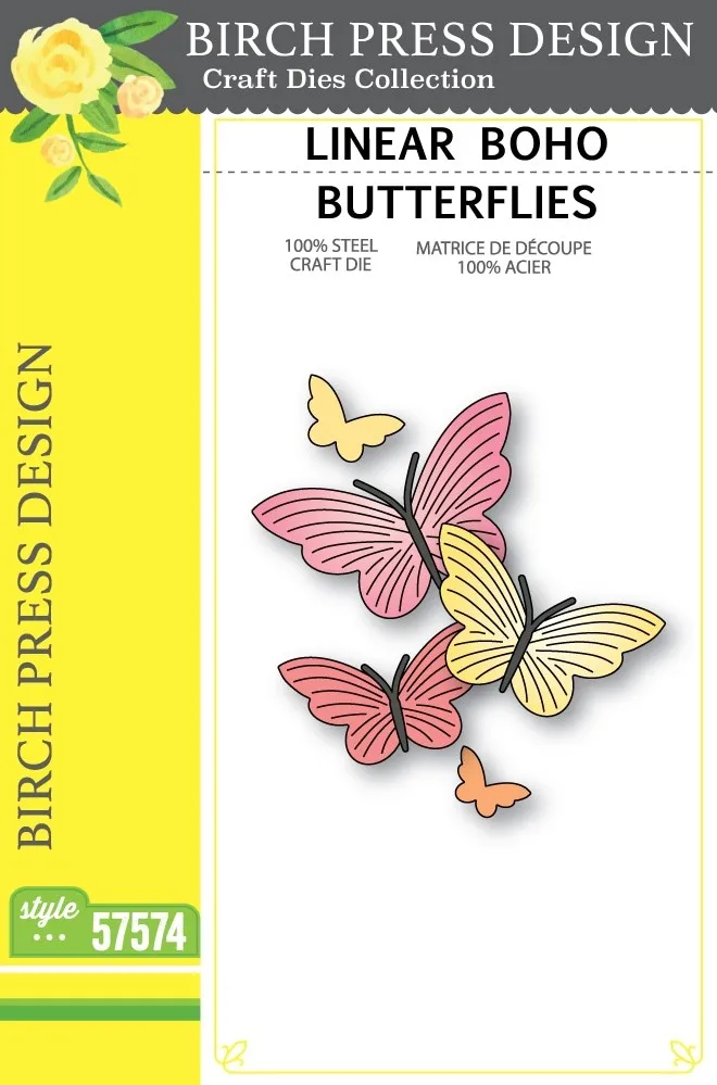Spring 2026 Linear Boho Butterflies Metal Cutting Dies Clear Stamps Stencil For DIY Scrapbook Craft Decoration Make Card Album