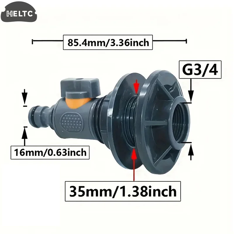 

1PCS Water Tank Connector Six Points With Switch Valve Connector Garden Irrigation Pipe Connection Maintenance Coupling