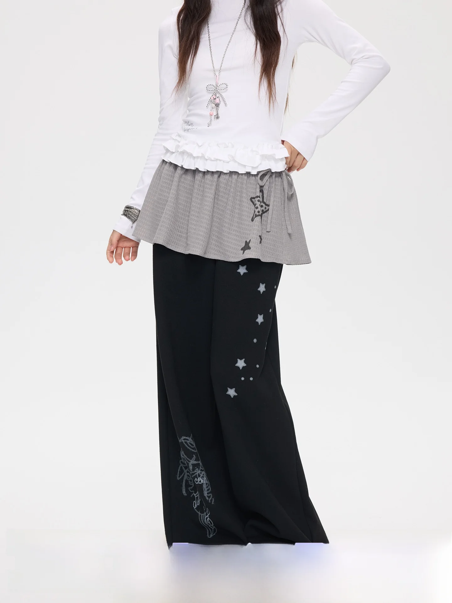 

MOMSAYCAN Original Knitted Long Pants And orts Set Printed Versatile Knitted Sweatpants Casual Cotton Blend Winter Collection