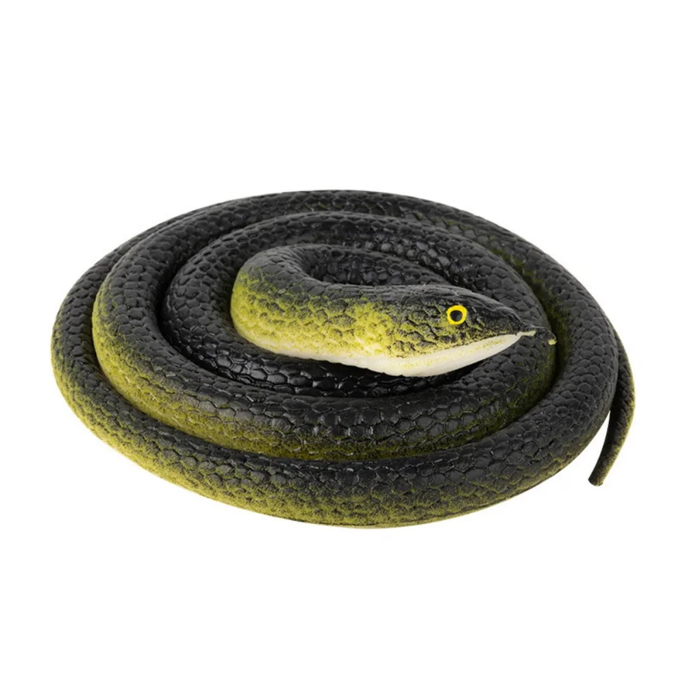 Joke Toys Soft Simulated Black Green Snake Toy Realistic Lifelike Fake Snake Black Color Large Size Snake Model Prank Props