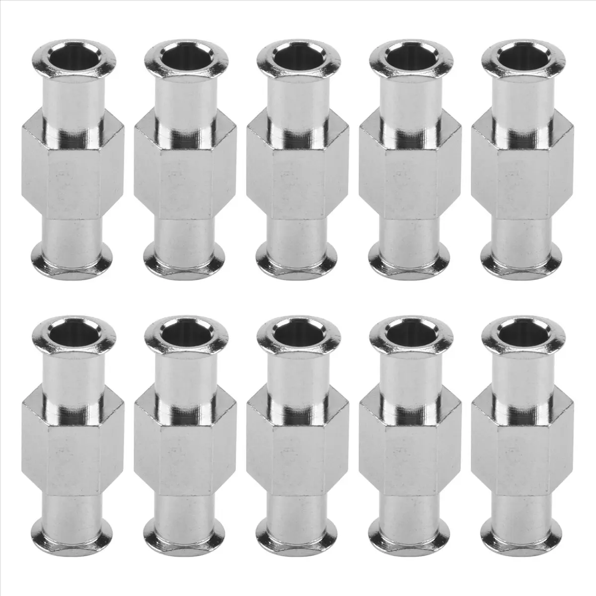 LUCK 10Pcs Coupler Luer Syringe Connector Metal Double Joints Luer Lock Adapter Coupler for Pneumatic Parts