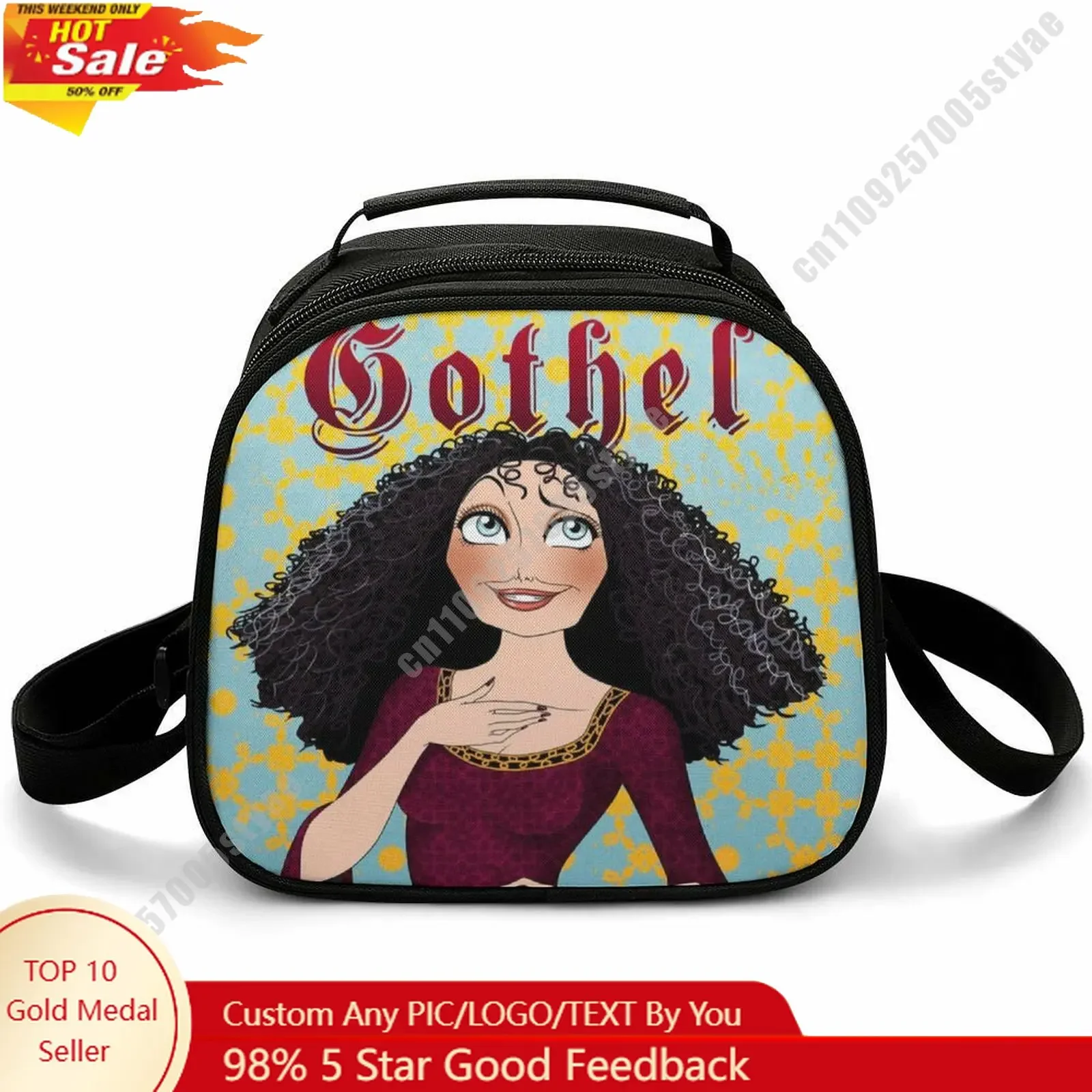 

Mother Gothel Lunch Bag Disney Animal Patterns Bento Bag Customizable Name Photo Logo Lunch box Essential Picnic Bag Cosplay