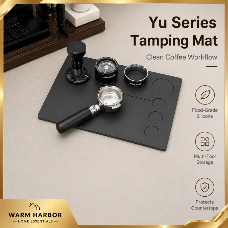 Mhw-3bomber Yu Series Espresso Tamping Mat Coffee Tamper Station Silicone Storage Pad Coffee Corner Organizer Barista Accessory