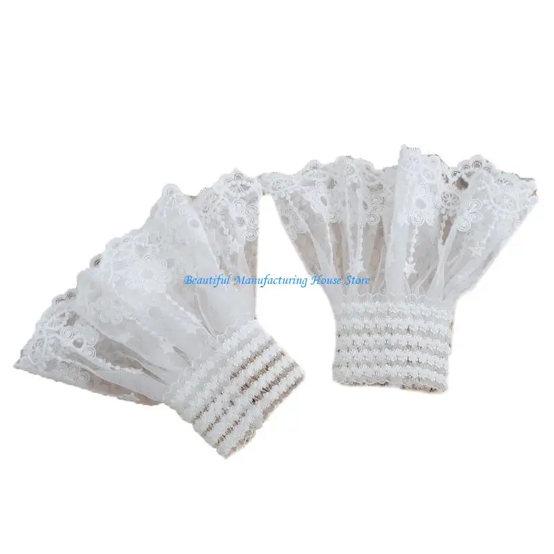 E56A afneembare gelaagde polsmanchetten voor dames tieners shirtjurk trui decoratief