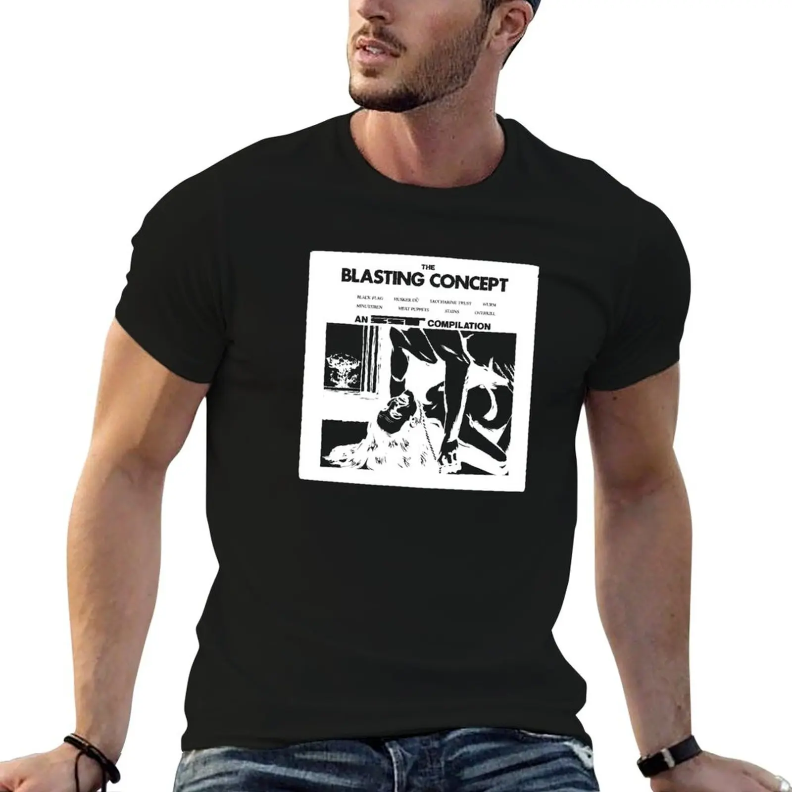 Punk Album Blasting Concept T-Shirt Street Style Casual Tee Shirt