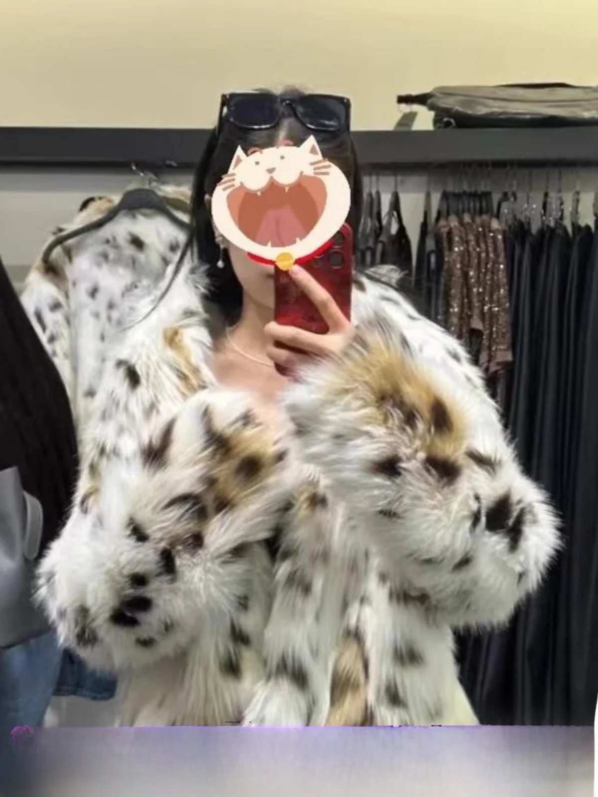 เสื้อโค้ทผู้หญิงแฟชั่นฤดูใบไม้ร่วงฤดูหนาว คอสูง ลายเสือดาว ผ้าคลุมตัวแบบลำลอง ซิปยาว