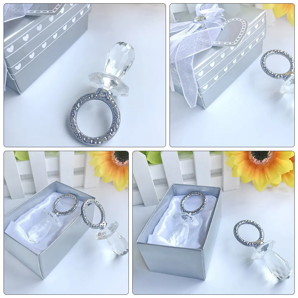 

Crystal Transparent Pacifier Baby Shower Gift Decoration Creative Clear Baby Photo Props Ornament Crystal Pacifier Adornment