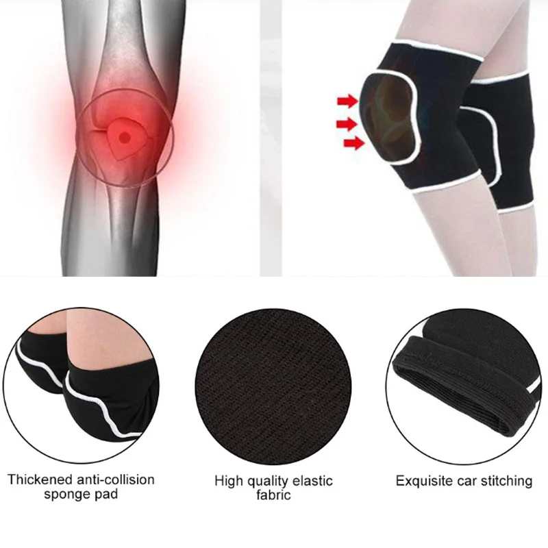 1Pair Dancing Sponge Knee Pads Warm Volleyball Dance Kneeling Anti Collision Practice Thickened Knee Pads Sports Dance Knee Pads