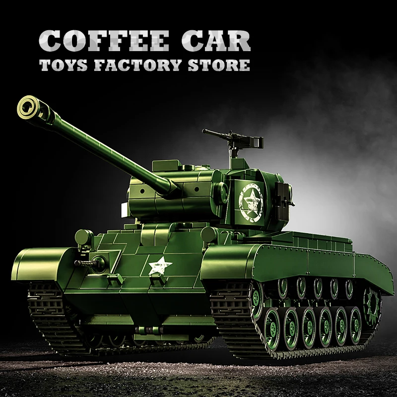 Blocs de construction de char M4 de l'armée américaine de la seconde guerre mondiale, jouets de collection, briques M26 Panzer MOC, Kits de modèles militaires, cadeaux d'anniversaire pour enfants et adultes