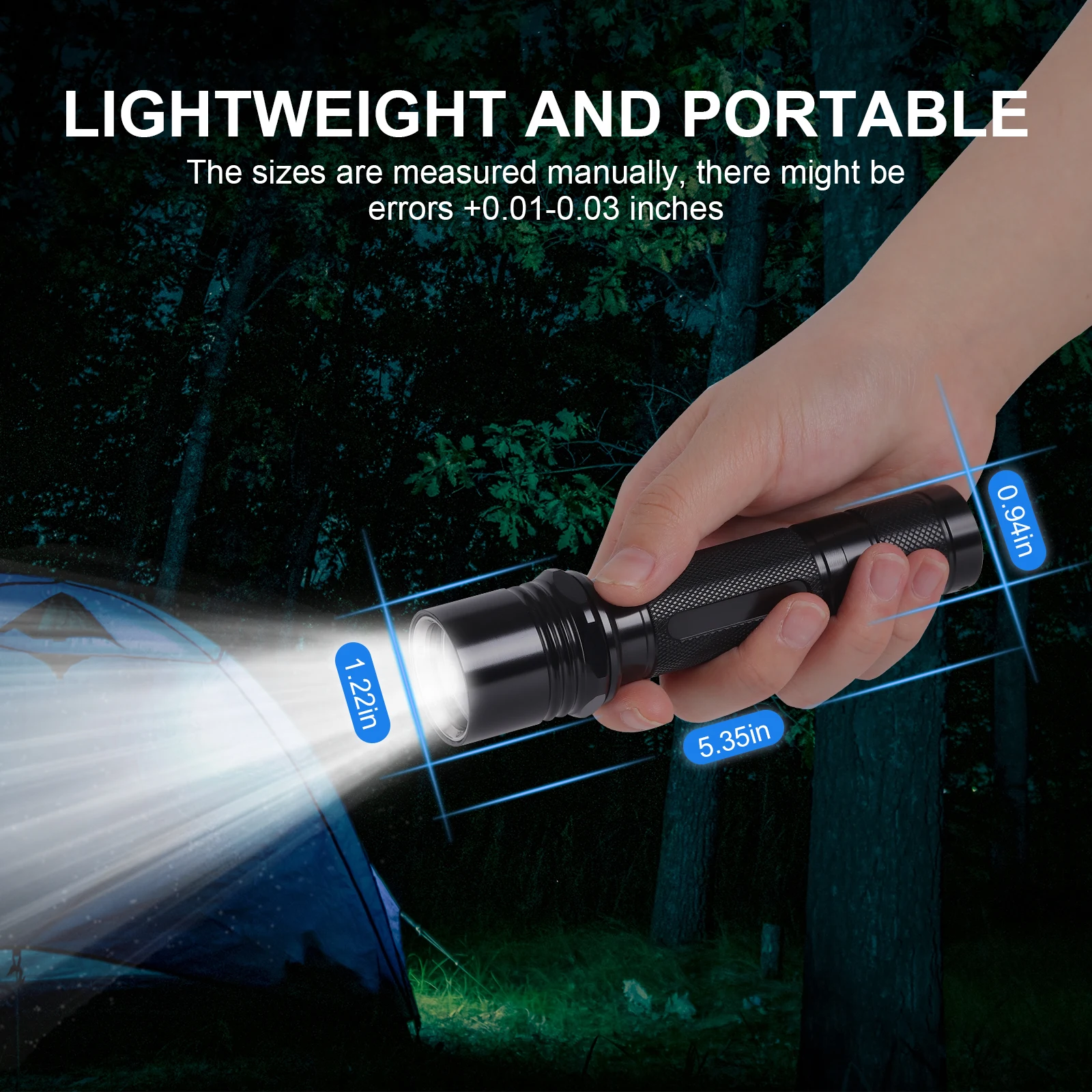 ANEKIM W2 Super Bright LED Flashlight, Tactical Emergency Flashlight, Rechargeable Portable torch, Outdoor Camping