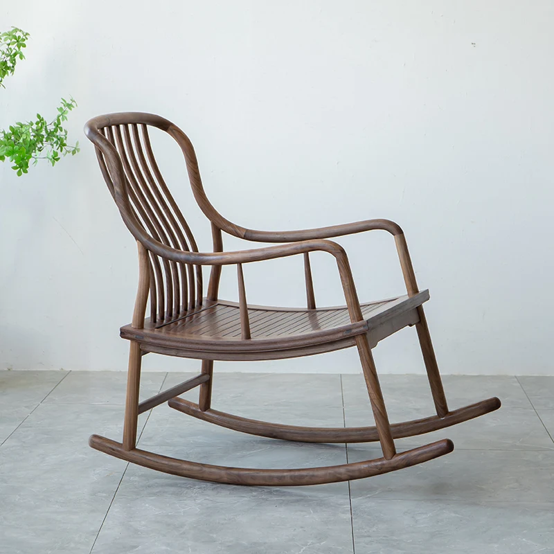 

Black walnut rocking chair office study lounge chair