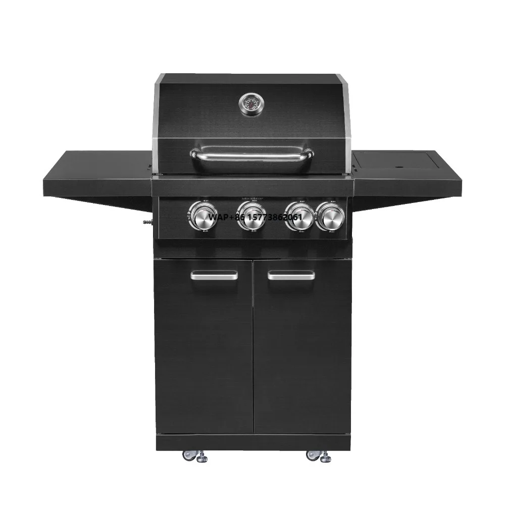 

FB-MS31 Modern 3-Burner Black Stainless Steel Outdoor Gas Grill Safety Features for Home Use Steak Roasting Villa