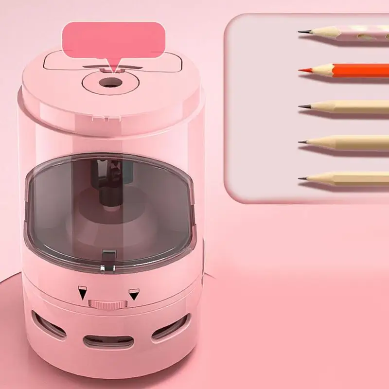 Automatic Pencil Sharpener Portable Electric Pencil Trimming Tool 2-in-1 Study Tool Battery Powered Pencil Sharpening Supplies