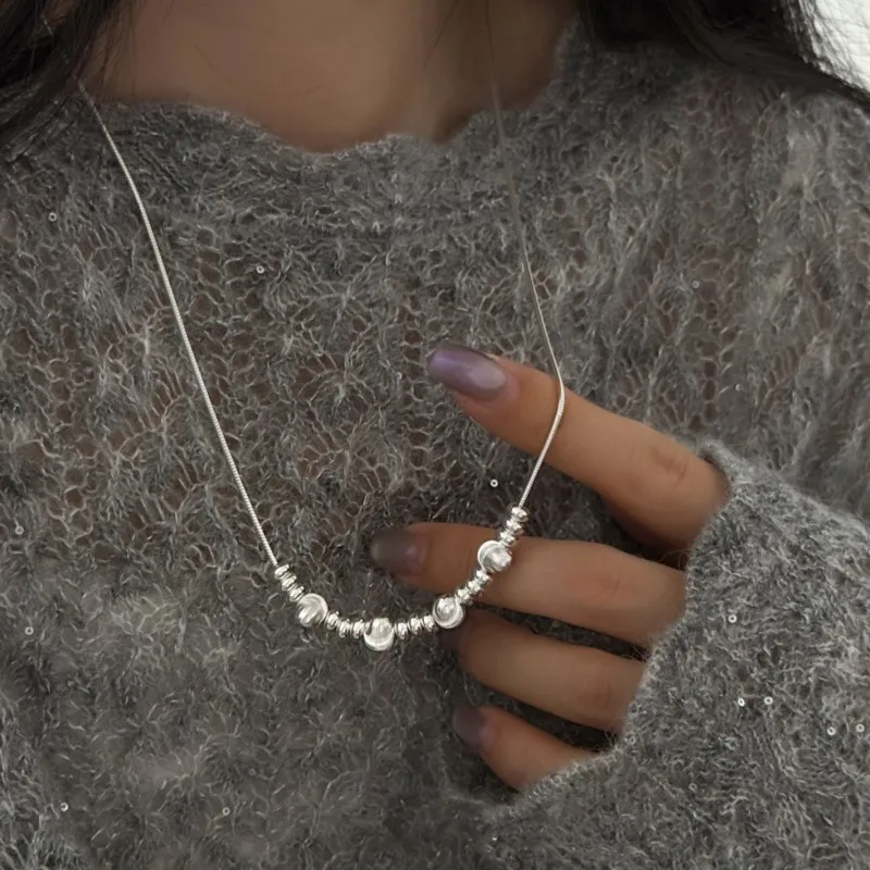 

VENTFILLE стерлингового серебра 925 пробы, бусина, цепочка в виде змеи, ожерелье для женщин, гладкая цепочка для свитера, трендовые ювелирные изделия в стиле хип-хоп, подарок, Прямая поставка