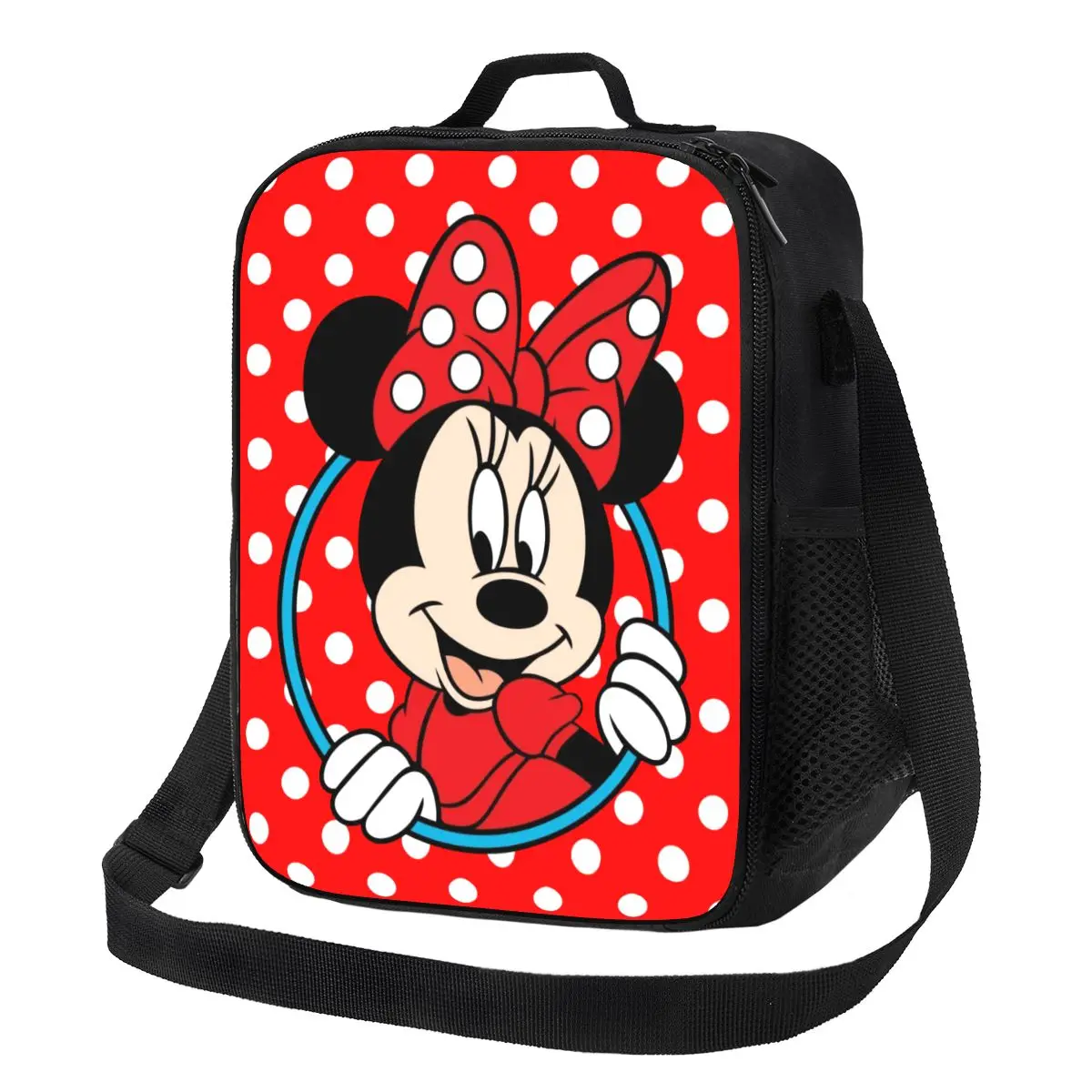 Niestandardowa torba na lunch Happy Minnie Mouse Mężczyźni Kobiety Cooler Ciepłe izolowane pudełka na drugie śniadanie dla dzieci w wieku szkolnym