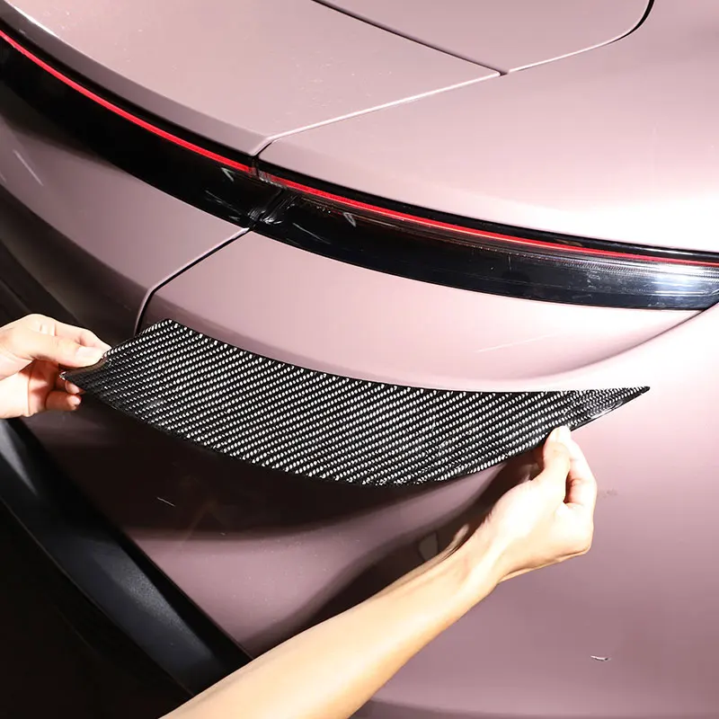 

For Porsche Taycan 2019 2020 2021 2022 Soft Carbon Fibre Car rear light Decor Lamp Eyebrow trim Stickers Car Accessories