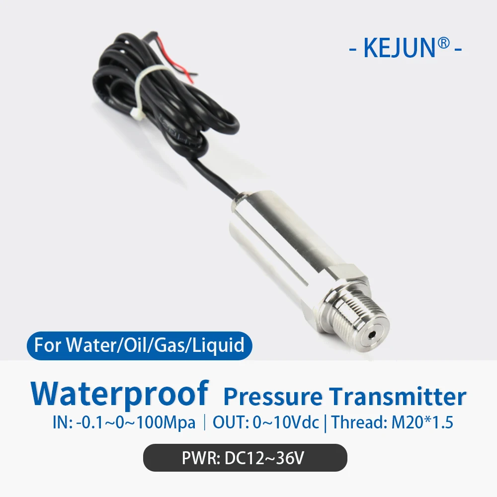 

0-10v Water Oil Fuel Tank Pressure Transducer Waterproof Pressure Sensor Hydraulic Strain Gauge ip68 Pressure Transmitter Price