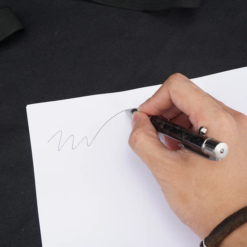 قلم Tc4 من سبائك التيتانيوم، مقبض من ألياف الكربون، نافذة مكسورة، توقيع محمول، قلم حبر جاف، قلم تكتيكي Edc، A463 #5