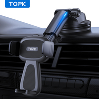 TOPK Car Phone Holder Mount for Dashboard/Windshield Cell Phone Holder for Car 360°Rotation,One Button Release for All Phones
