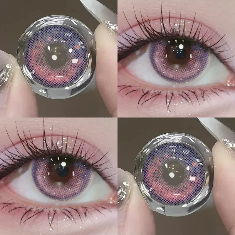 Lentes de contacto de Color, 2 piezas, Bling Pupil Beauty, Cosplay, lentes circulares de Color, contactos de Color de galaxia anual con caja