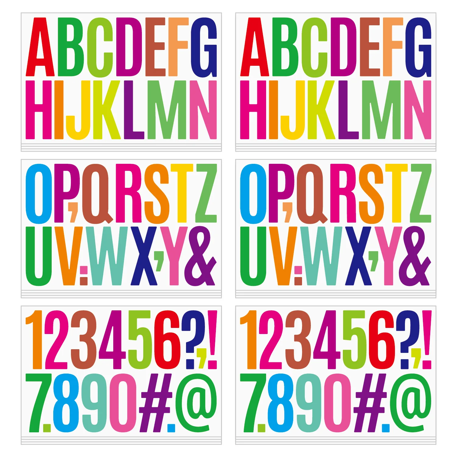 3 Sheets Colorful Letter Stickers, 3 inch Adhesive Vinyl Letter Alphabet Number Sticker For Bulletin Board Mailbox Car Wall Door