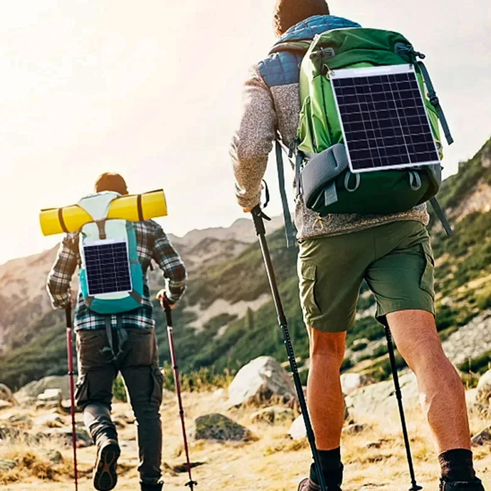 100W Waterproof Solar Panel Portable Dual USB 5V Solar Charger for Outdoor Camping Home Emergency Phone Power Bank Charging - view 6