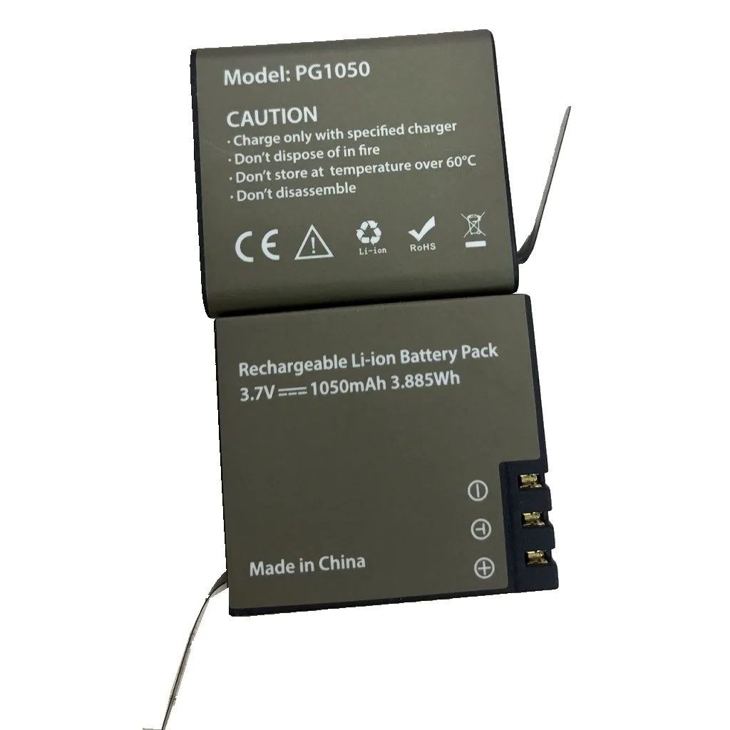 3.7V 1050mAh PG1050 Li-ion Battery for SJCAM Sport Action Camera SJ4000 SJ5000 SJ6000 WIFi For EKEN H8 H9 H9R H8R H5S H6S W9