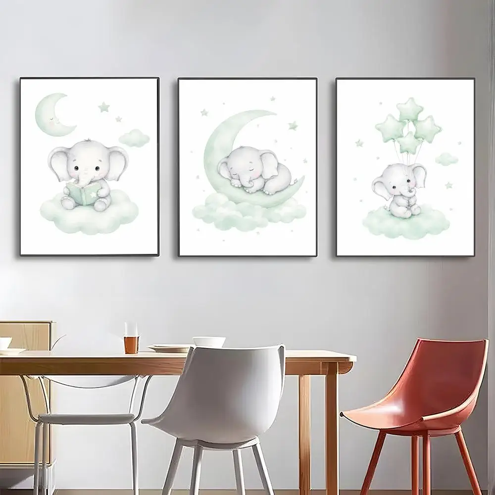 Elephant Balloon Rainbow Poster High-definition posters, wall art for living room and home decor.