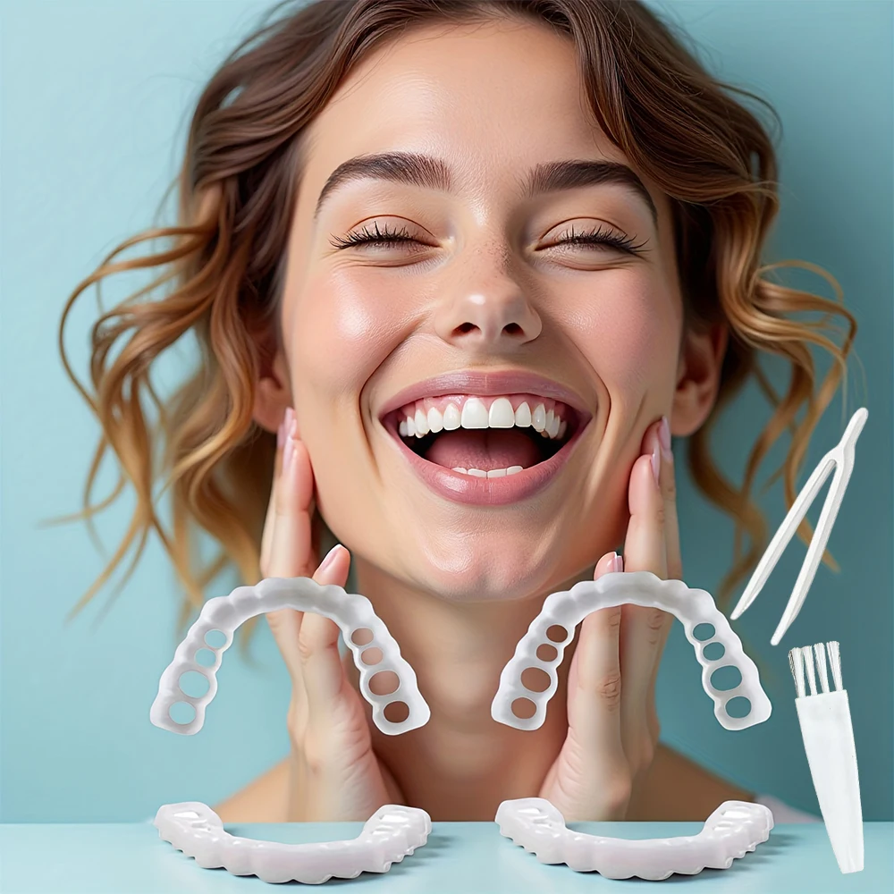 

New Whitening Temporary Teeth Veneers, Snap-on easy wear structure, lightweight and invisible for all daily scenes H2931
