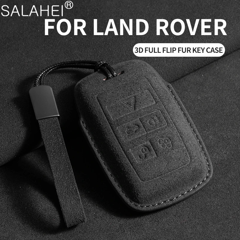 

Suede Leather Car Key Case For Land Rover Range Rover Evoque Discovery Sport Velar For Jaguar XE XF XJ E-Pace F-Pace Accessories