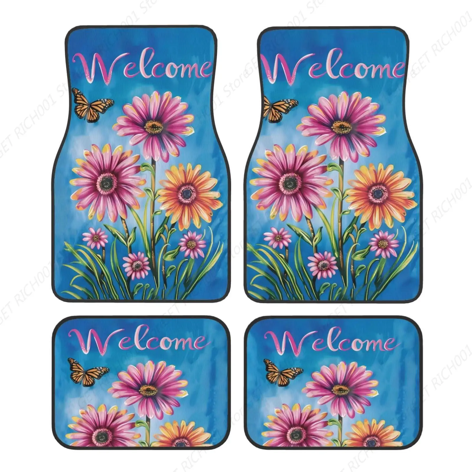 

Alfombrillas Alfombra Mariposa Primavera Con Flores Verano Para Coches, аксессуары для автомобилей, Alfombrillas Lanteras Y