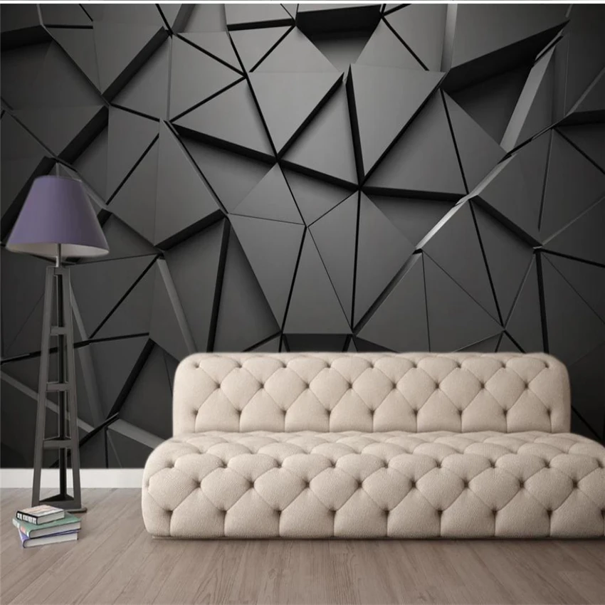 

Custom 3D Photo Wallpaper 3D Photo Wallpaper Mural Papel De Parede grey geometry wallpapers