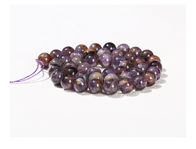 Großhandel 6 8 10mm Natürliche Geisteramethyst-Perlen Runde Lose Abstandsperlen Kristall für Schmuckherstellung DIY Halskette Armband Zubehör – Detail 11