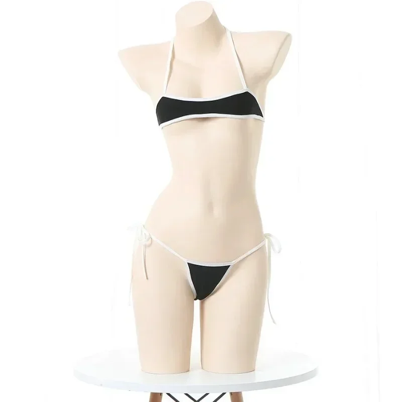 Women's Sexy Lace-Up Three-Point Bikini Set Erotic Backless Lingerie Bra And Panty Nightwear Underwear Set for Adult Women - Image 4