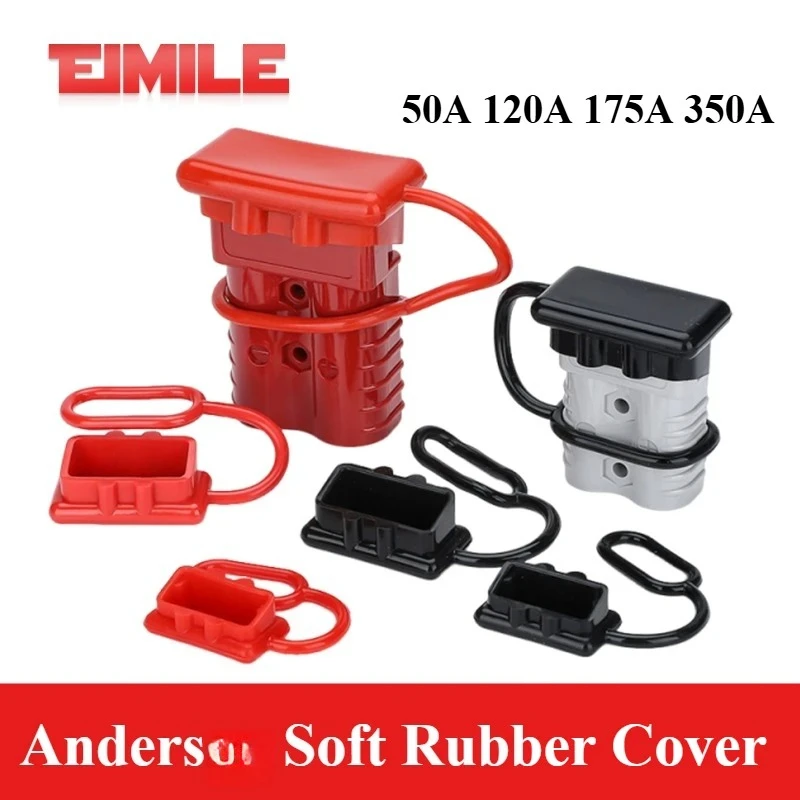 50A 120A 175A 350A Gray Plug Red/Black Soft Rubber Dust-proof Cover Connector Male Female Plug with Wire Protective Cover/Cap