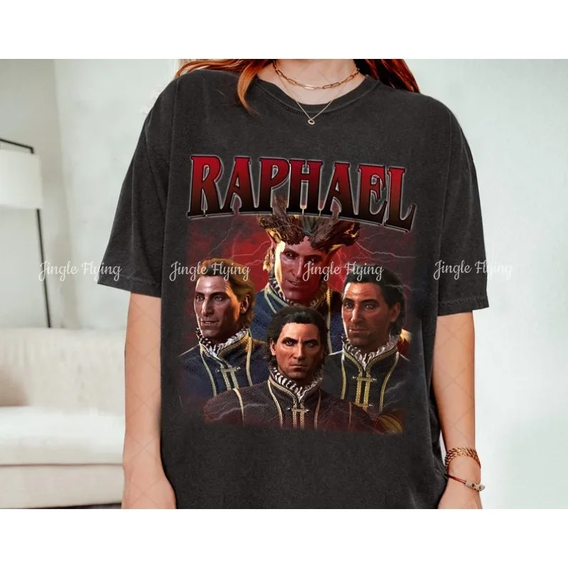 Футболка в стиле ретро Comfort Colors Raphael Baldurs Gate 3, рубашка для геймера, подарки на день рождения