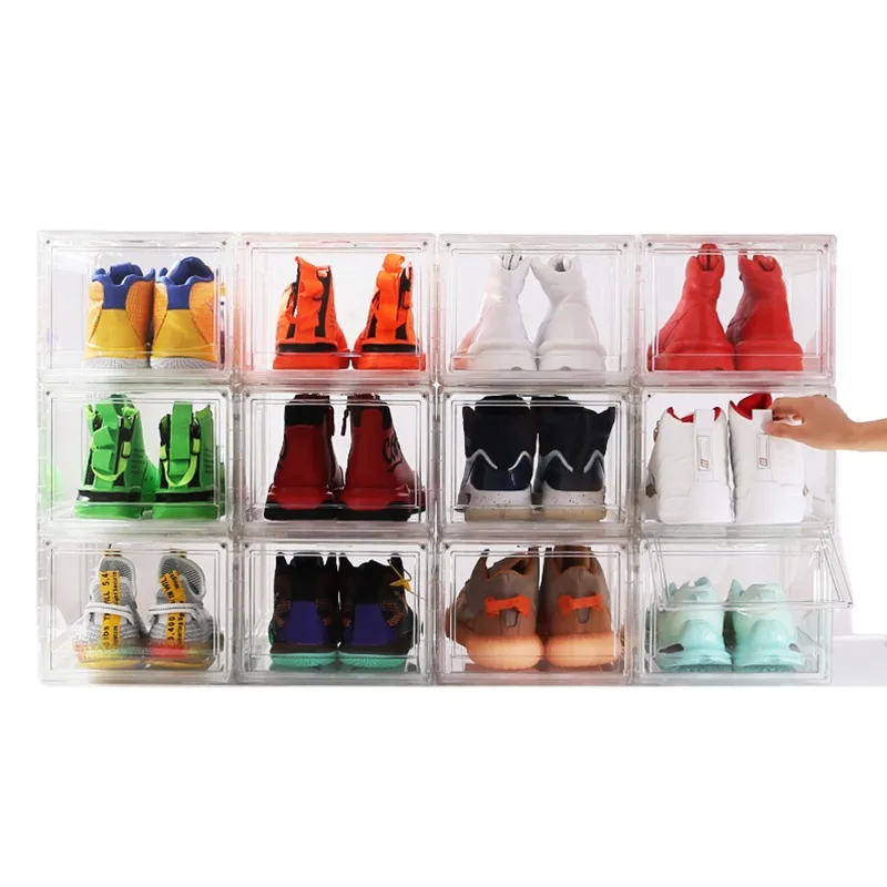 

Hardened Acrylic Shoe Box, Stackable Cabinet, Storage Box, Dustproof Shoes Organizer, Shoe Rack for Home Decor